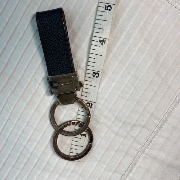 Mens BURBERRY Valet Black Leather/Silver Embossed Key FOB Set🔥3 pieces!🔥VGUC🔥 - Picture 7 of 9